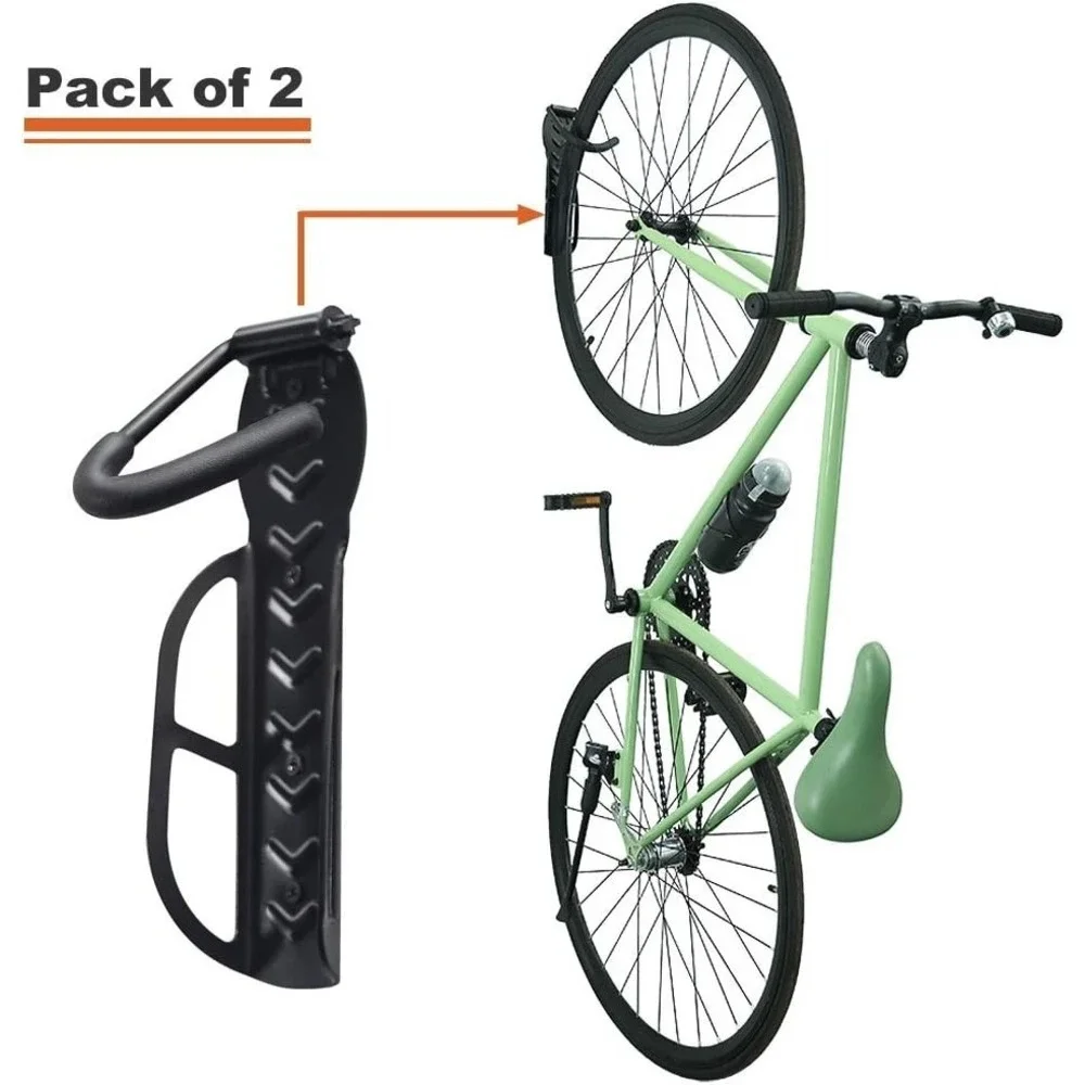 Wallmaster Bike Rack Garage Wall Mount Bicycles 2-Pack Storage System Vertical B